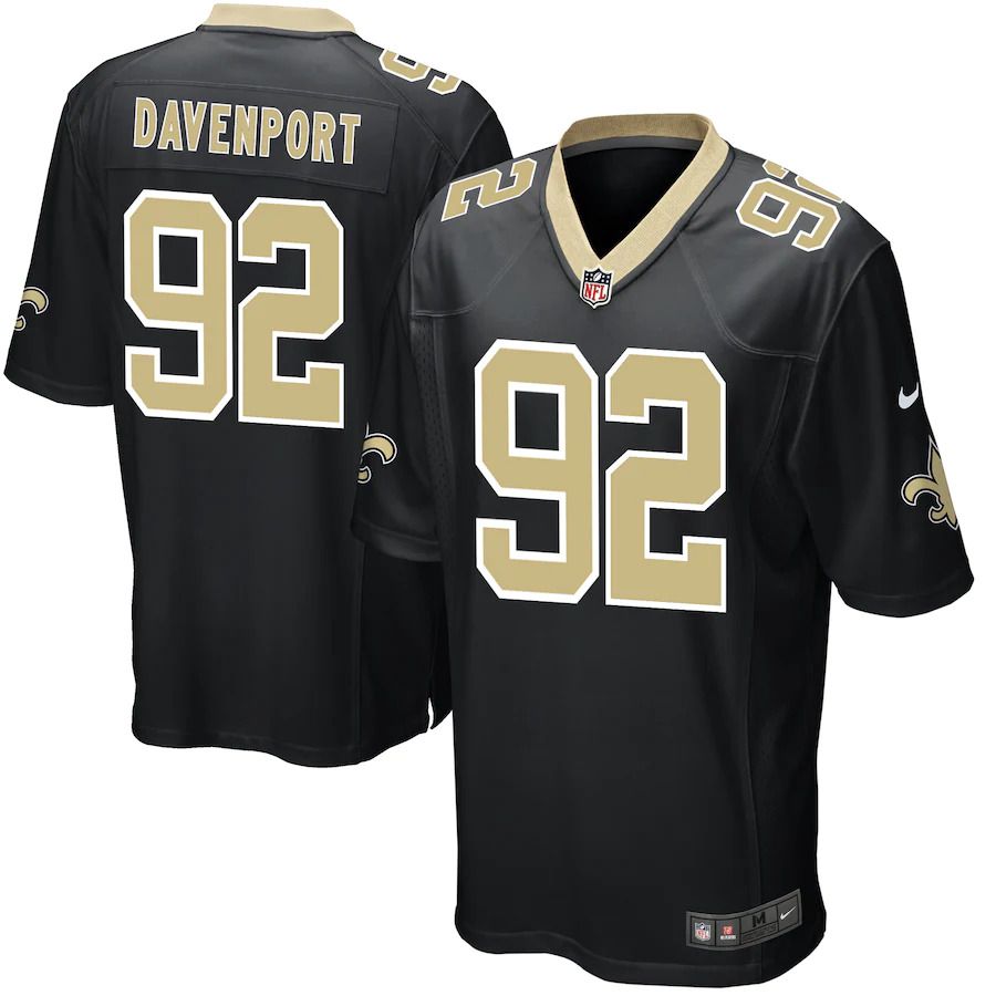 Men New Orleans Saints #92 Marcus Davenport Nike Black Game Player NFL Jersey